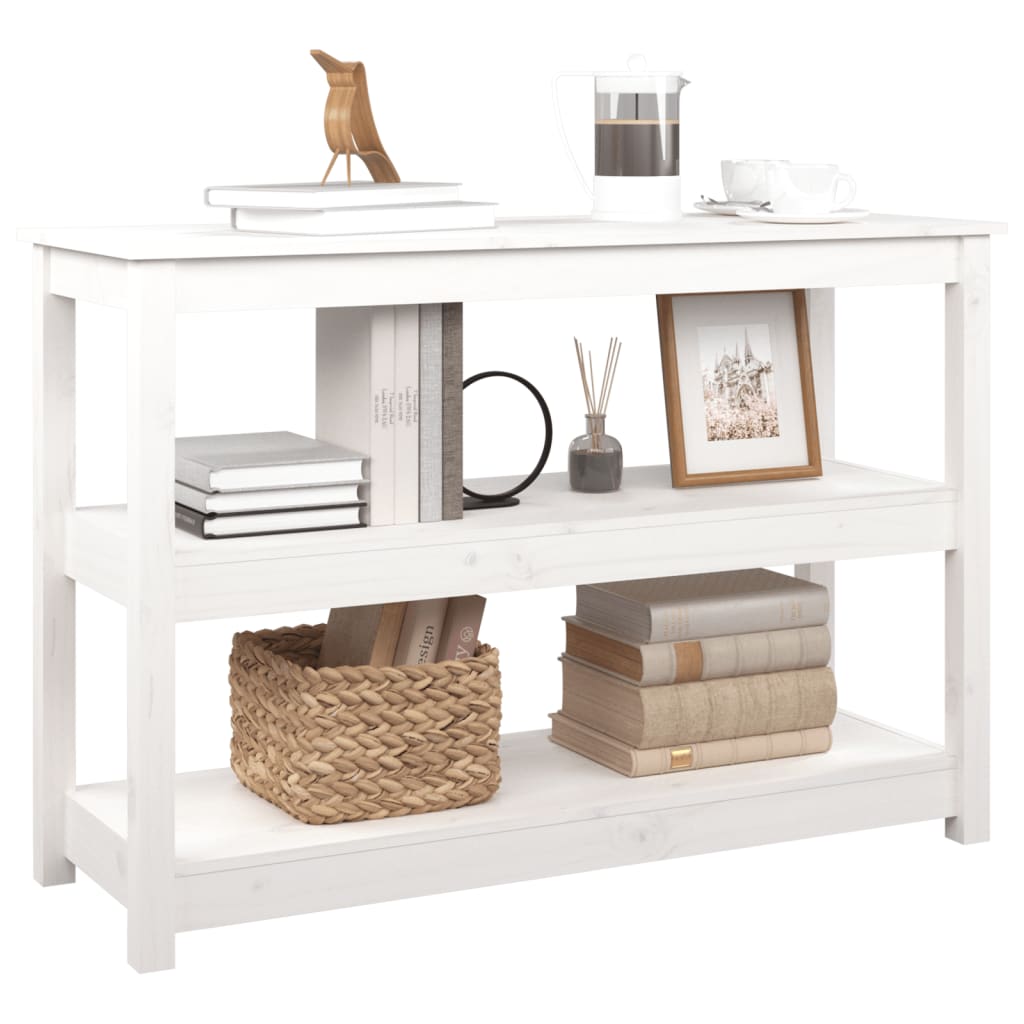 Wandtafel Massief Grenenhout 110 x 40 x 74 cm Wit