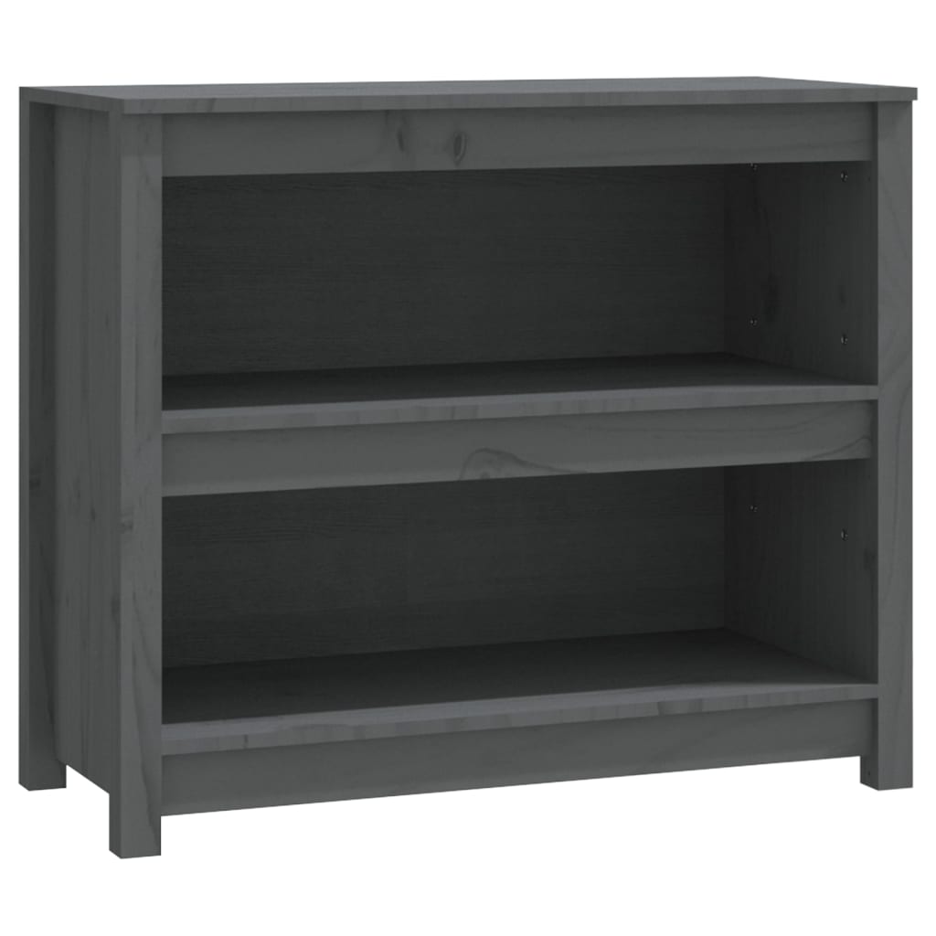Boekenkast 80X35X68 Cm Massief Grenenhout Grijs