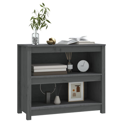 Boekenkast 80X35X68 Cm Massief Grenenhout Grijs