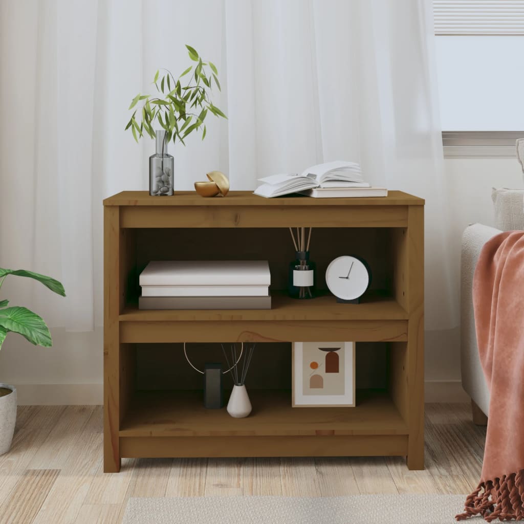 Boekenkast 80X35X68 Cm Massief Grenenhout Honingbruin