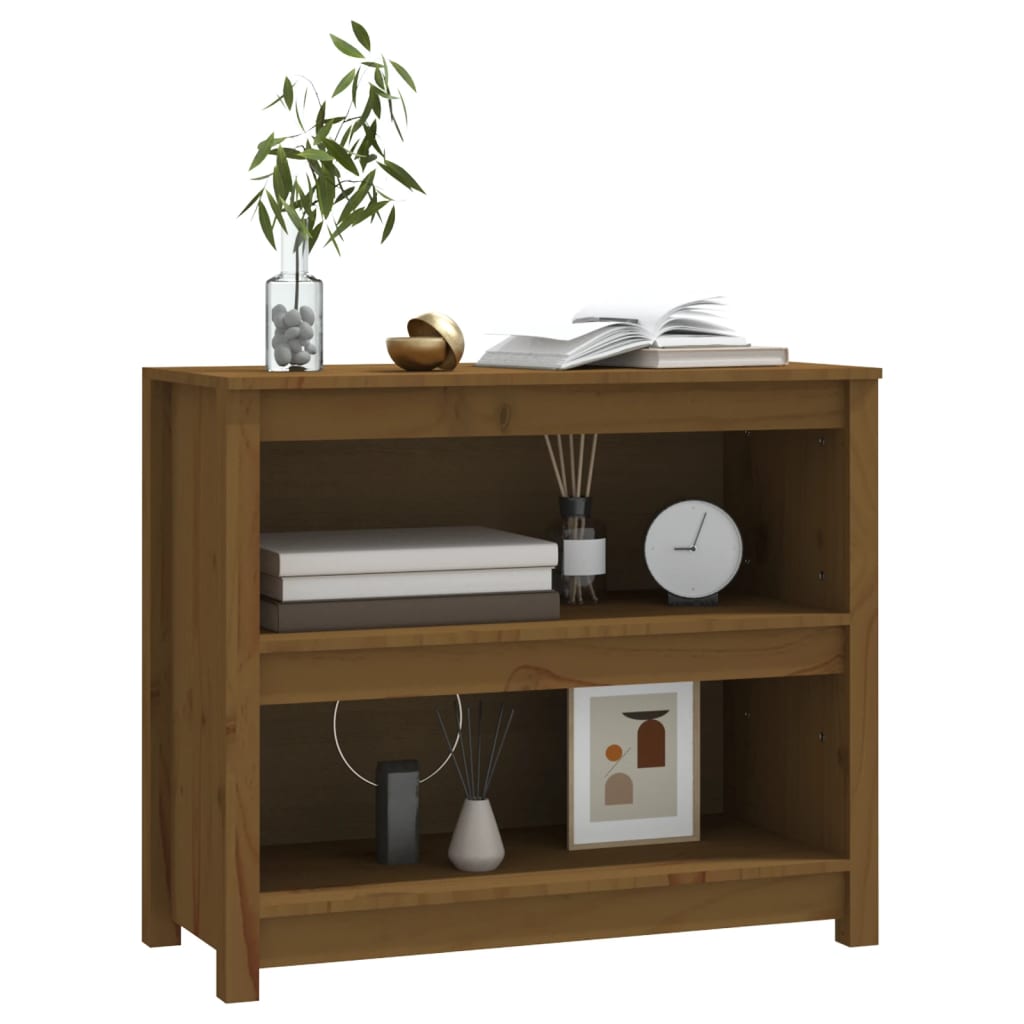 Boekenkast 80X35X68 Cm Massief Grenenhout Honingbruin