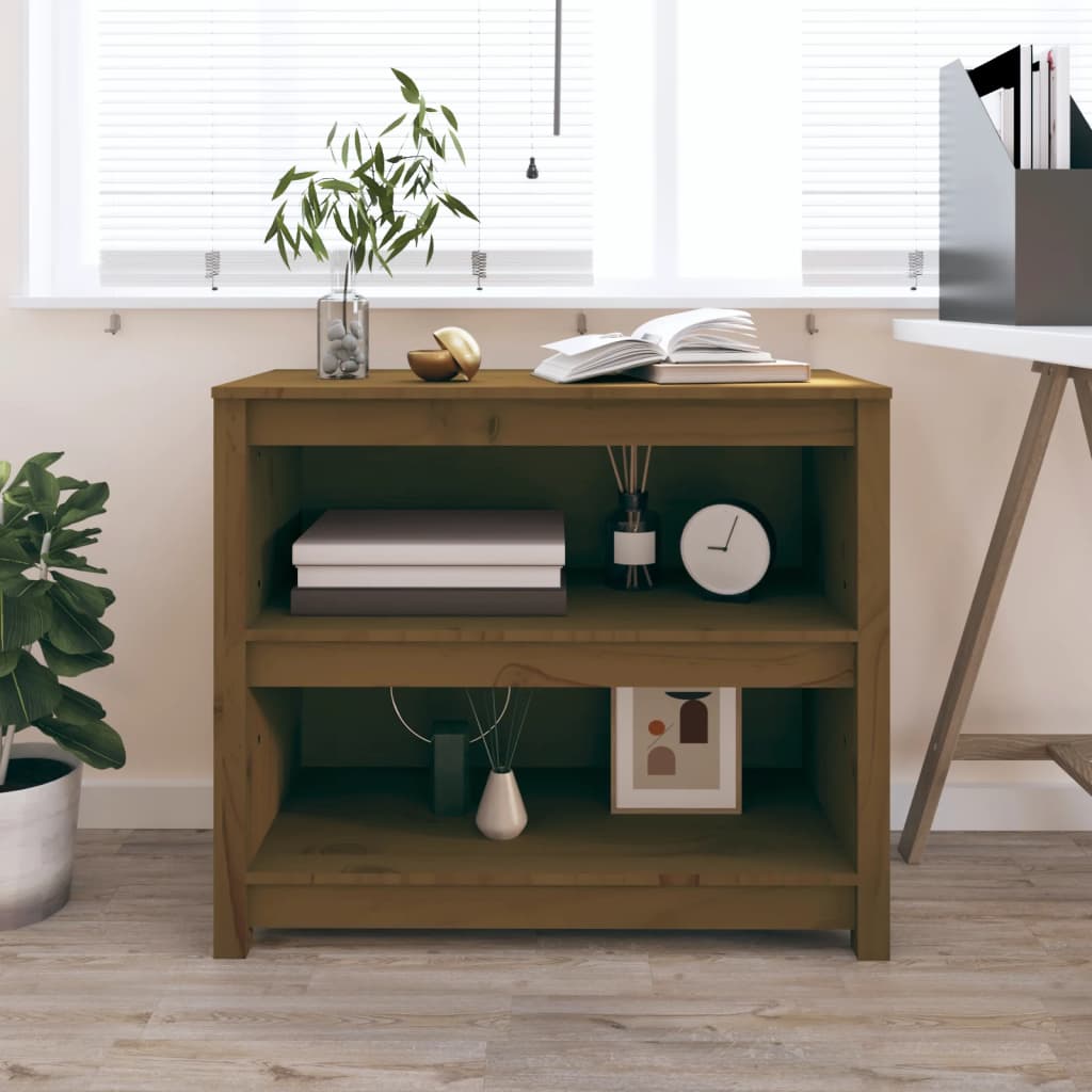Boekenkast 80X35X68 Cm Massief Grenenhout Honingbruin