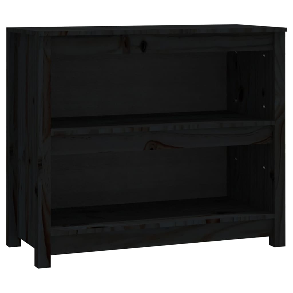 Boekenkast 80X35X68 Cm Massief Grenenhout Zwart
