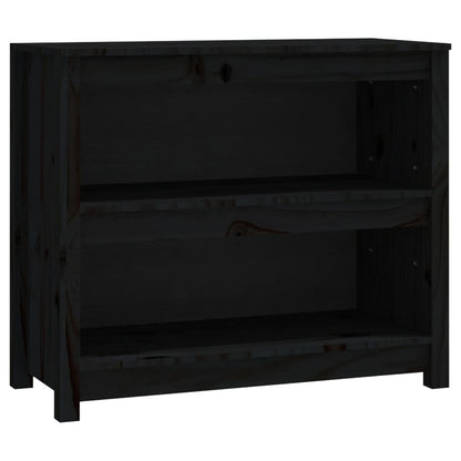 Boekenkast 80X35X68 Cm Massief Grenenhout Zwart