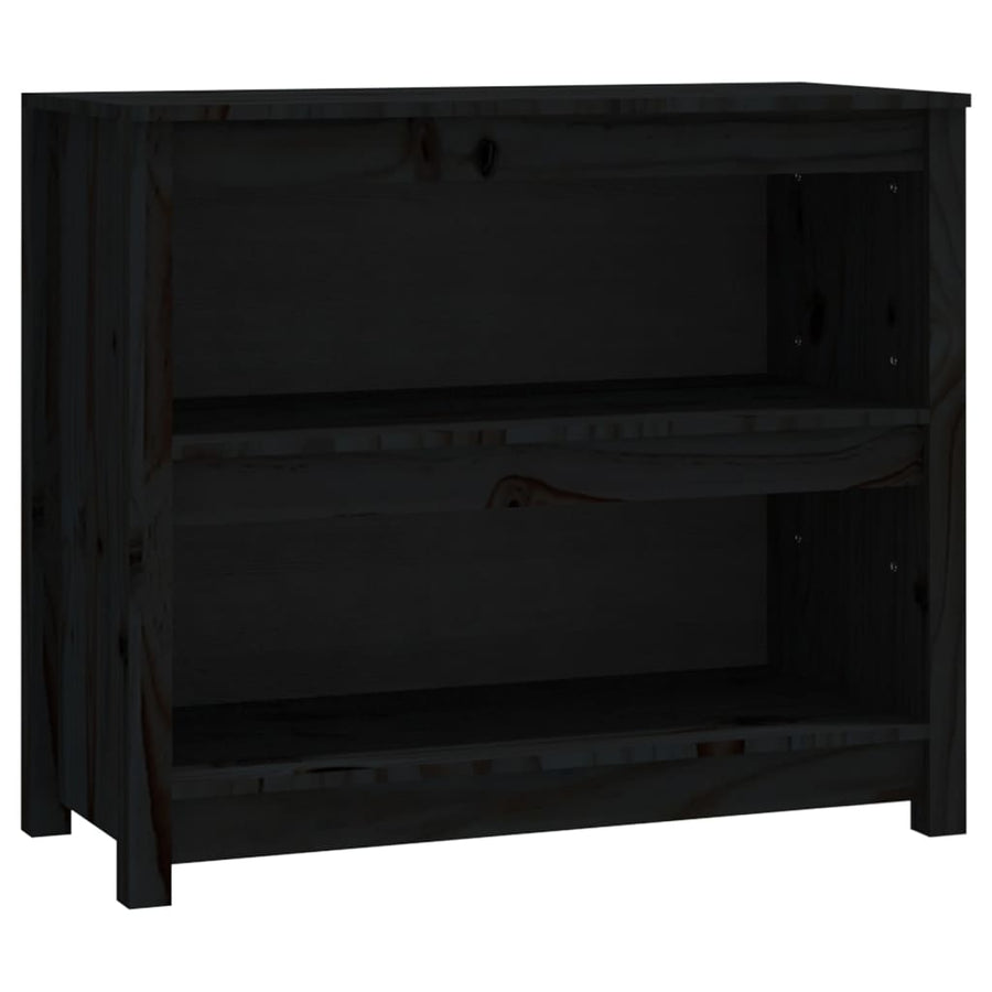 Boekenkast 80X35X68 Cm Massief Grenenhout Zwart