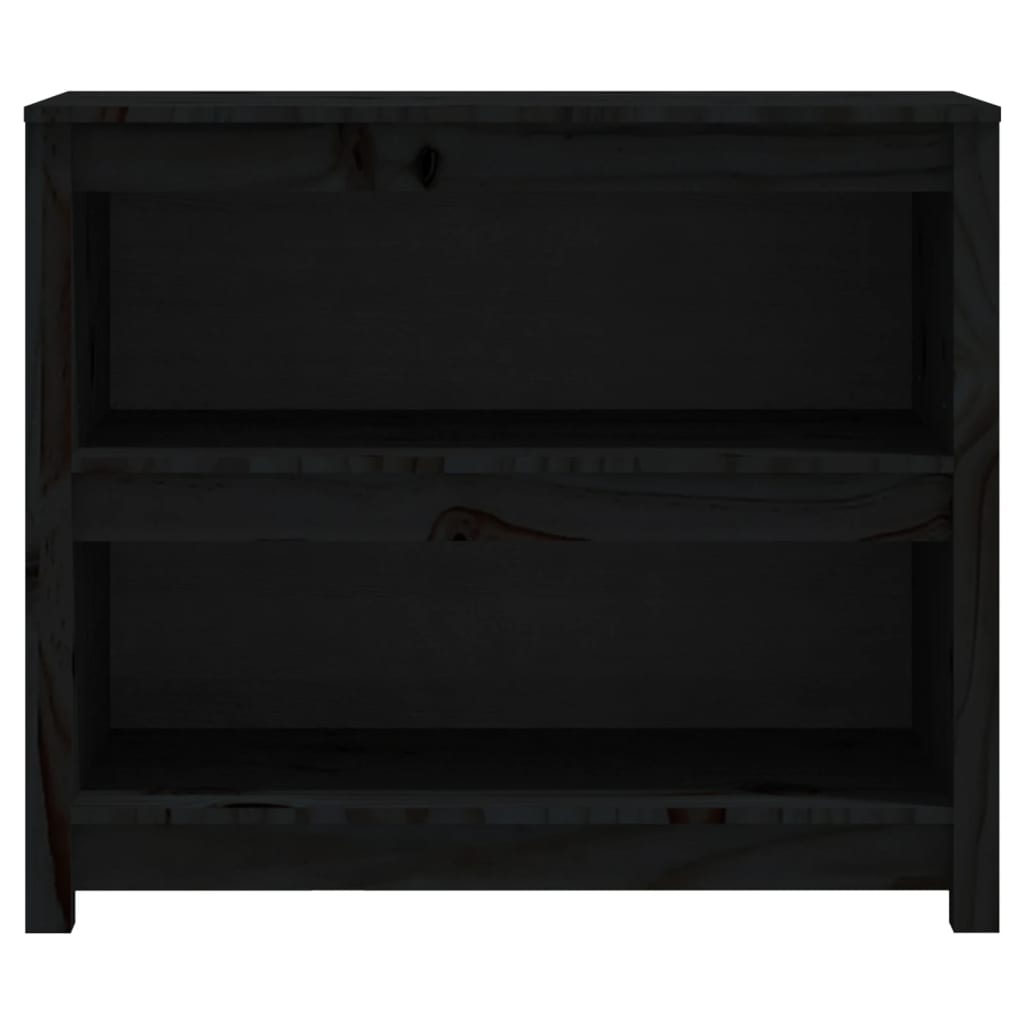 Boekenkast 80X35X68 Cm Massief Grenenhout Zwart
