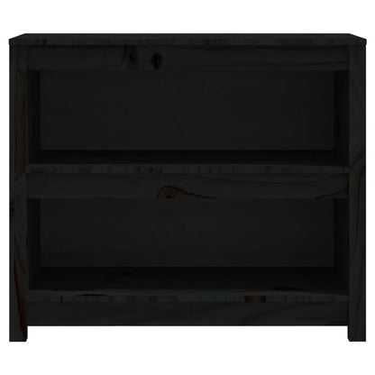 Boekenkast 80X35X68 Cm Massief Grenenhout Zwart