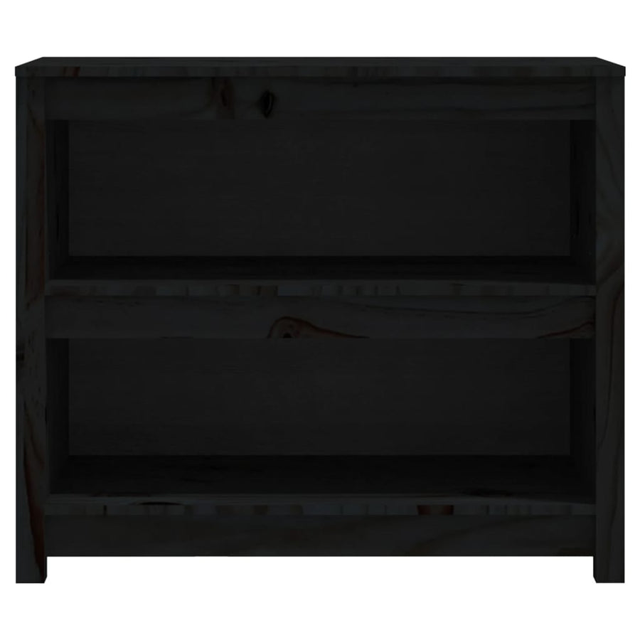 Boekenkast 80X35X68 Cm Massief Grenenhout Zwart