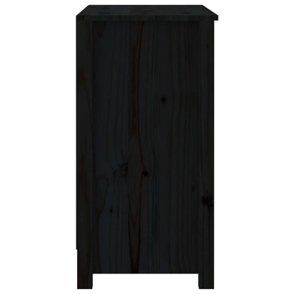 Boekenkast 80X35X68 Cm Massief Grenenhout Zwart
