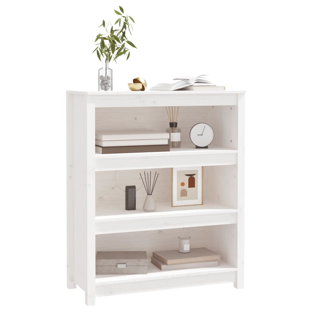 Boekenkast 80X35X Massief Grenenhout Wit 80 cm 97 cm