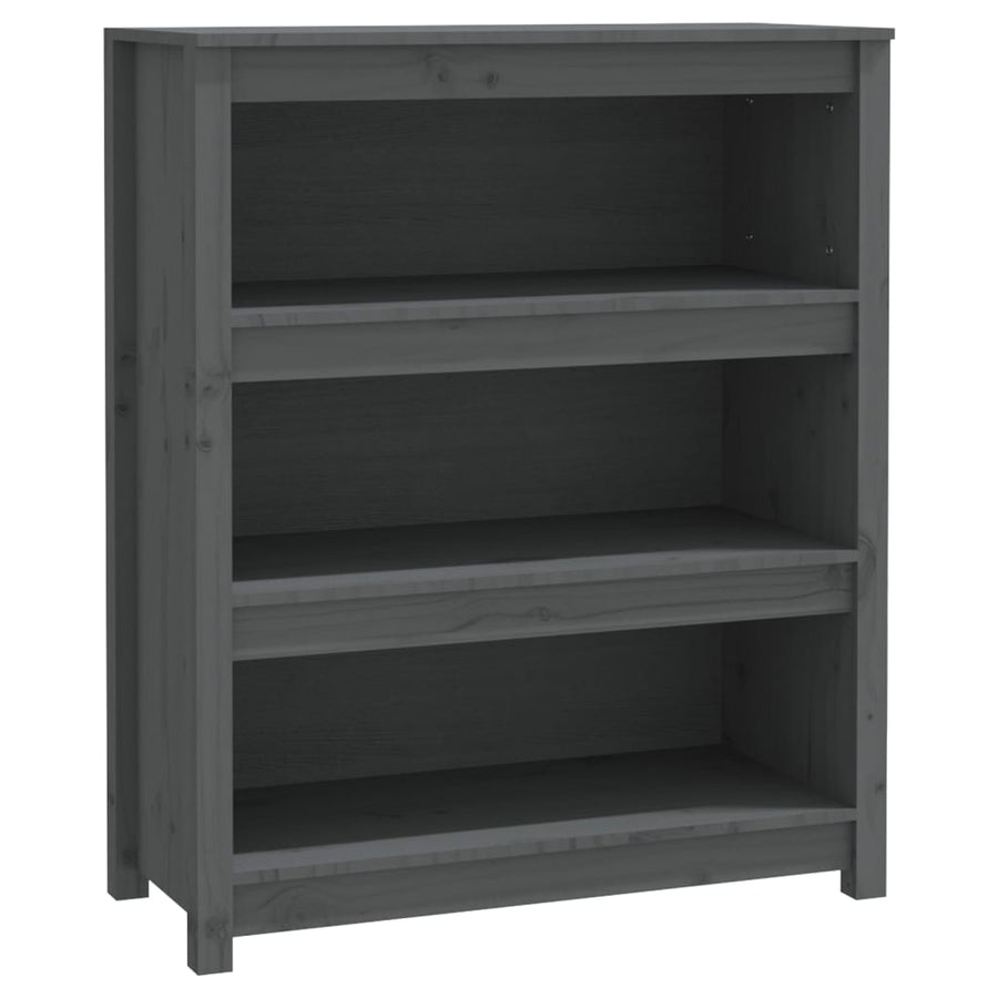 Boekenkast 80X35X97 Cm Massief Grenenhout Grijs