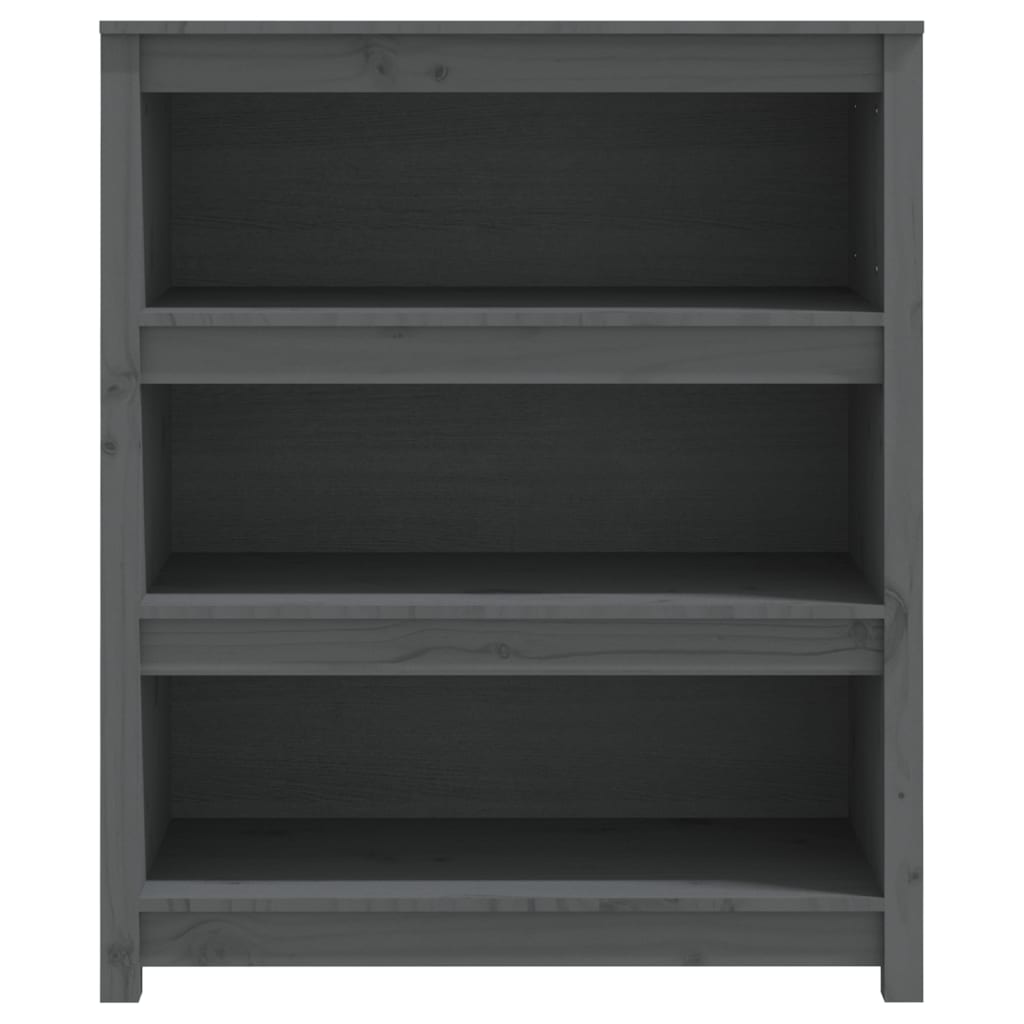 Boekenkast 80X35X97 Cm Massief Grenenhout Grijs