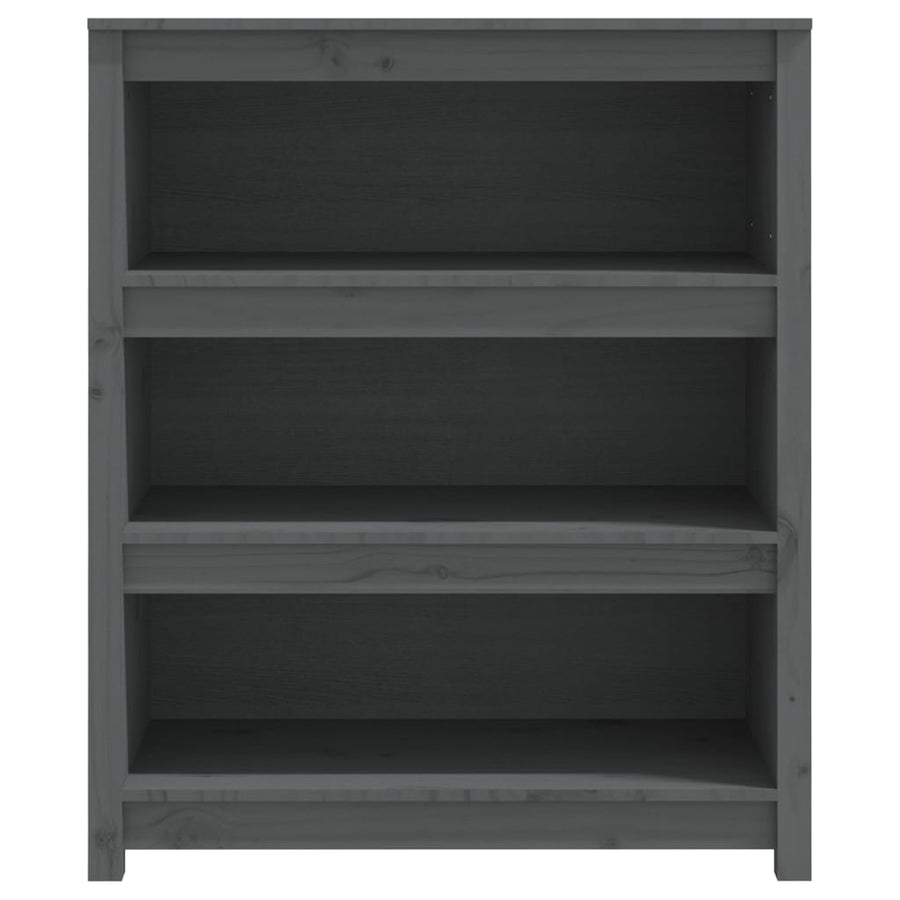 Boekenkast 80X35X97 Cm Massief Grenenhout Grijs