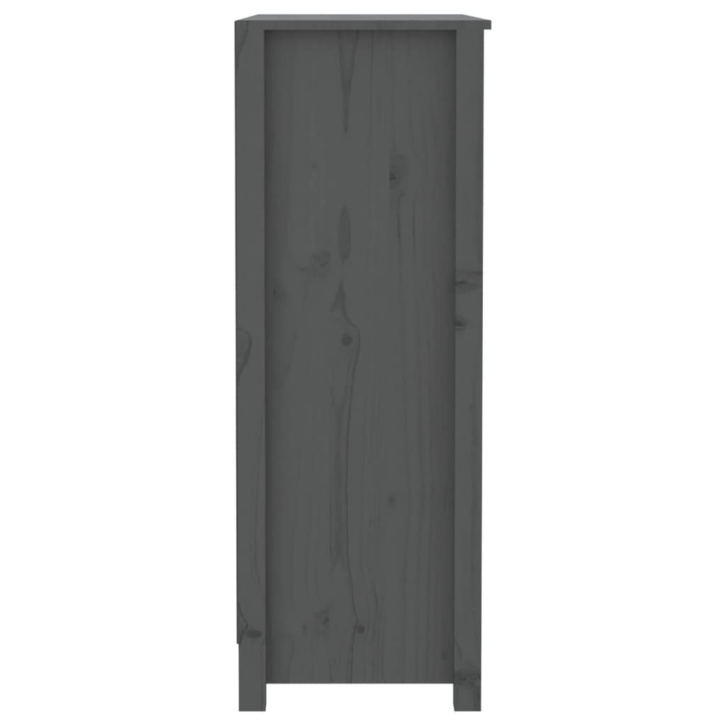 Boekenkast 80X35X97 Cm Massief Grenenhout Grijs