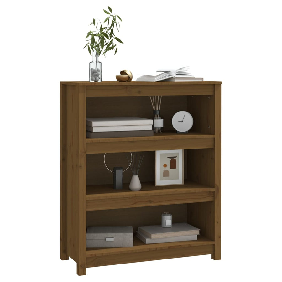 Boekenkast 80X35X97 Cm Massief Grenenhout Honingbruin