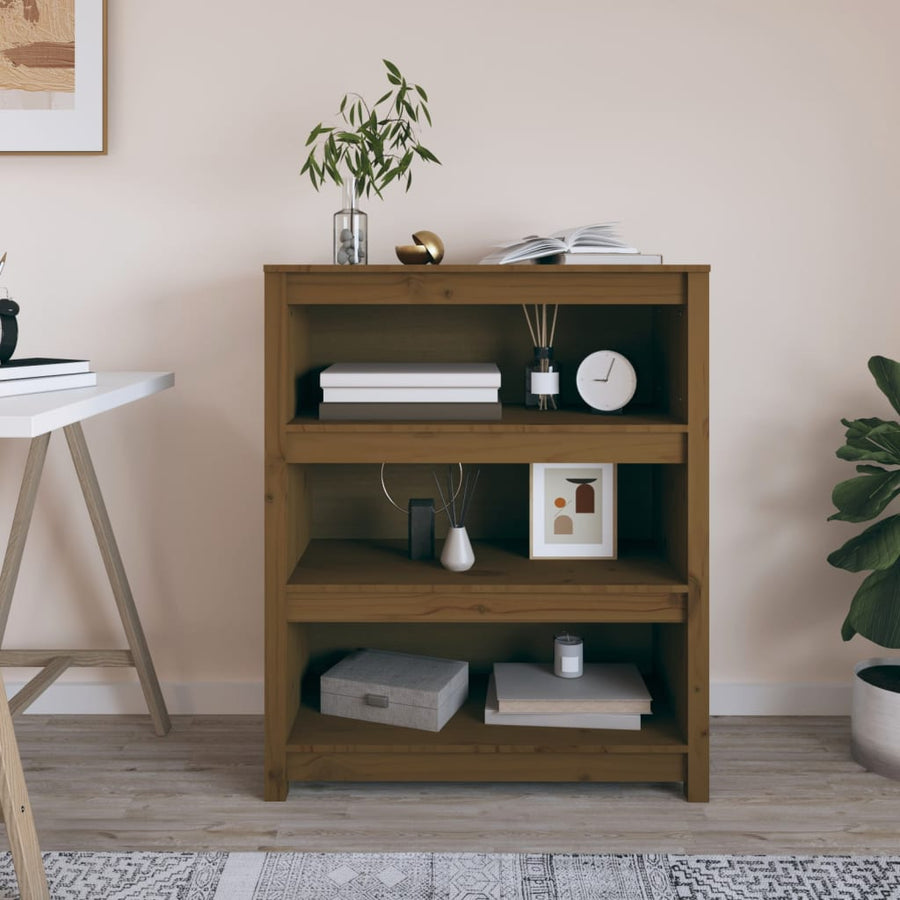 Boekenkast 80X35X97 Cm Massief Grenenhout Honingbruin