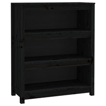 Boekenkast 80X35X97 Cm Massief Grenenhout Zwart