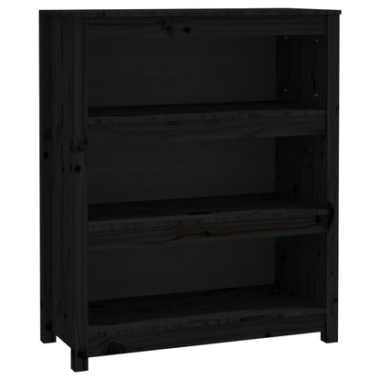 Boekenkast 80X35X97 Cm Massief Grenenhout Zwart