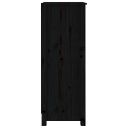 Boekenkast 80X35X97 Cm Massief Grenenhout Zwart