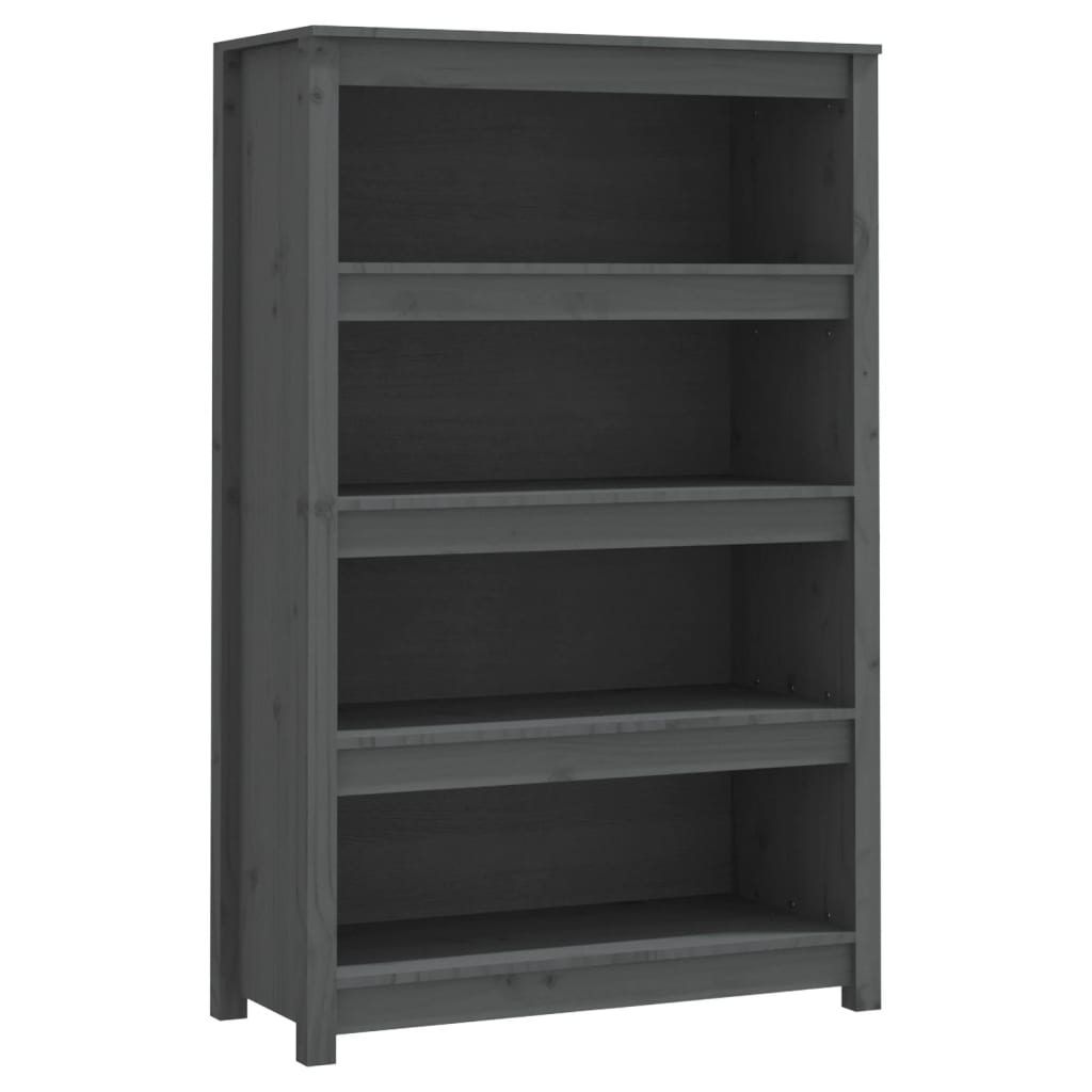 Boekenkast 80X35X126 Cm Massief Grenenhout Grijs