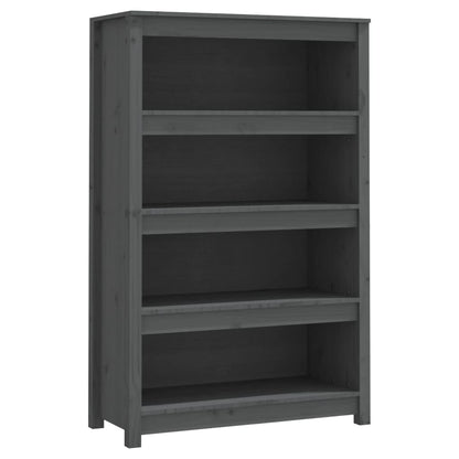 Boekenkast 80X35X126 Cm Massief Grenenhout Grijs