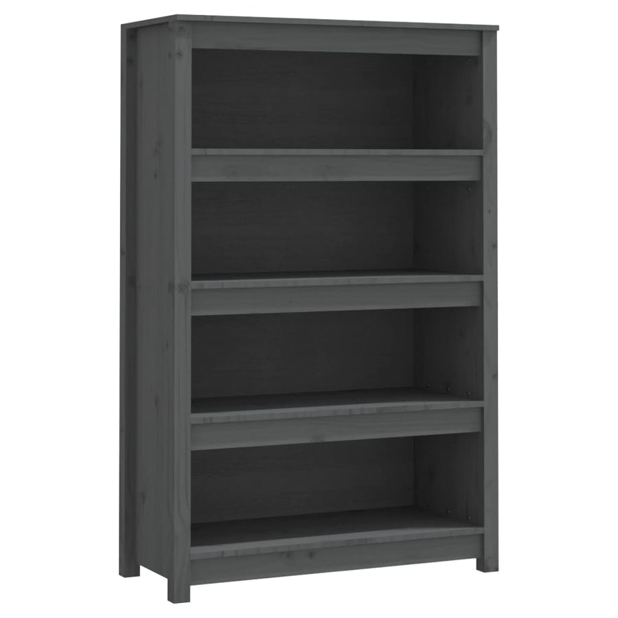 Boekenkast 80X35X126 Cm Massief Grenenhout Grijs