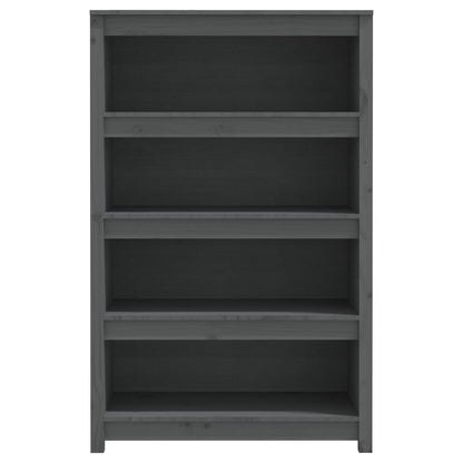 Boekenkast 80X35X126 Cm Massief Grenenhout Grijs