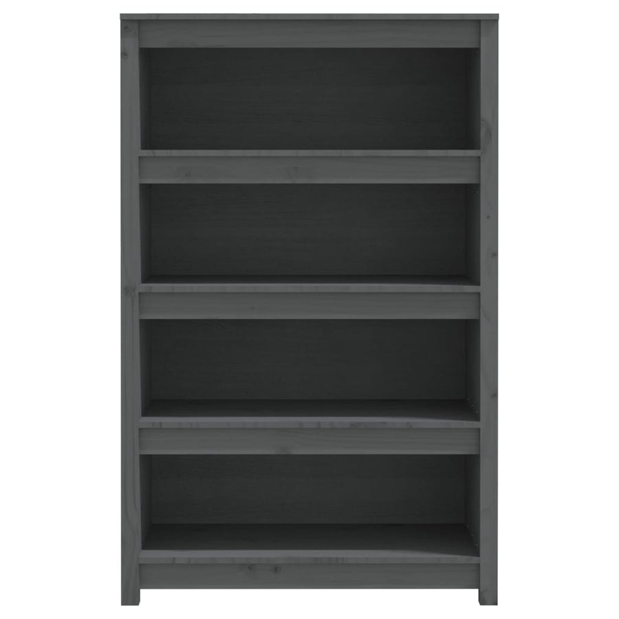 Boekenkast 80X35X126 Cm Massief Grenenhout Grijs