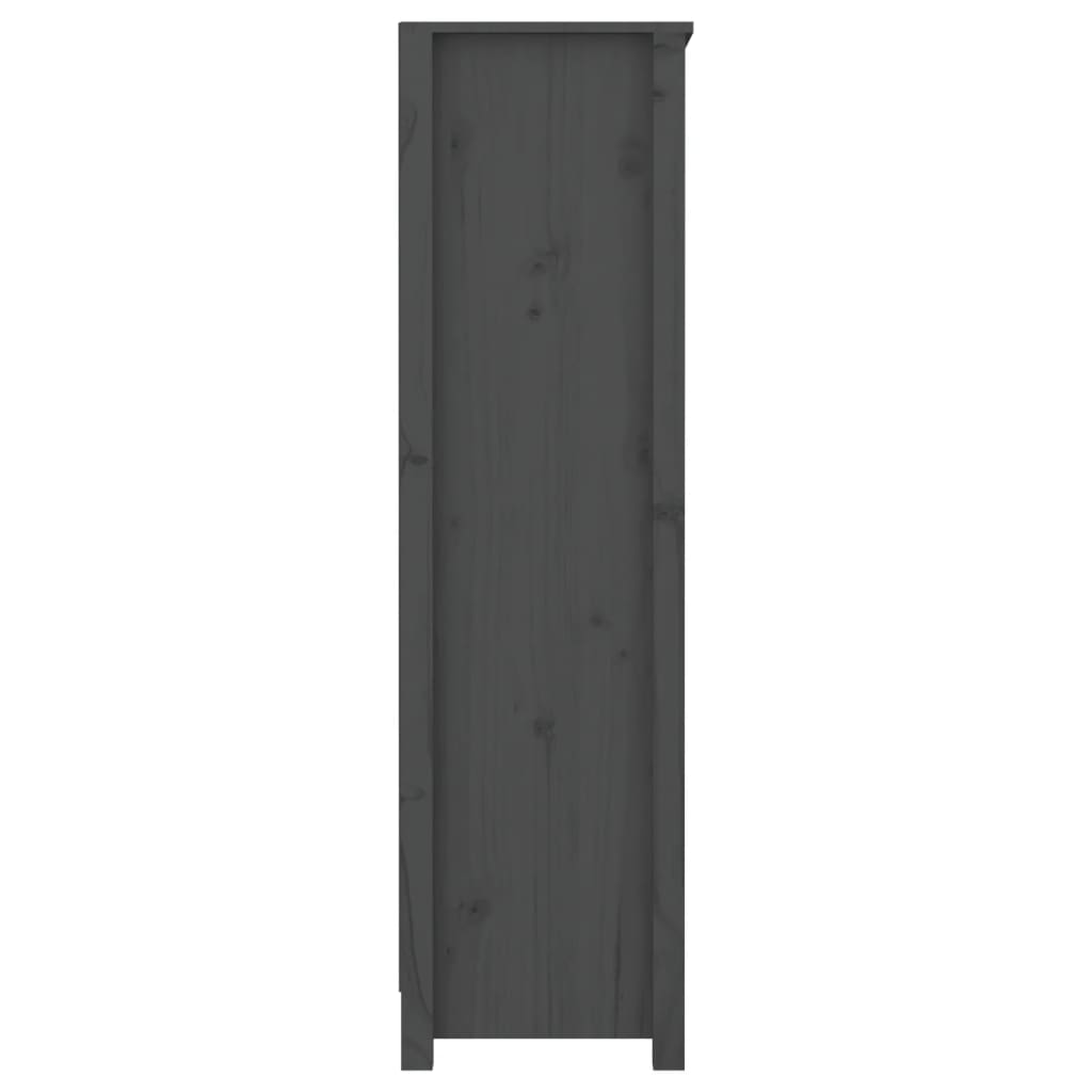 Boekenkast 80X35X126 Cm Massief Grenenhout Grijs