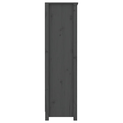 Boekenkast 80X35X126 Cm Massief Grenenhout Grijs