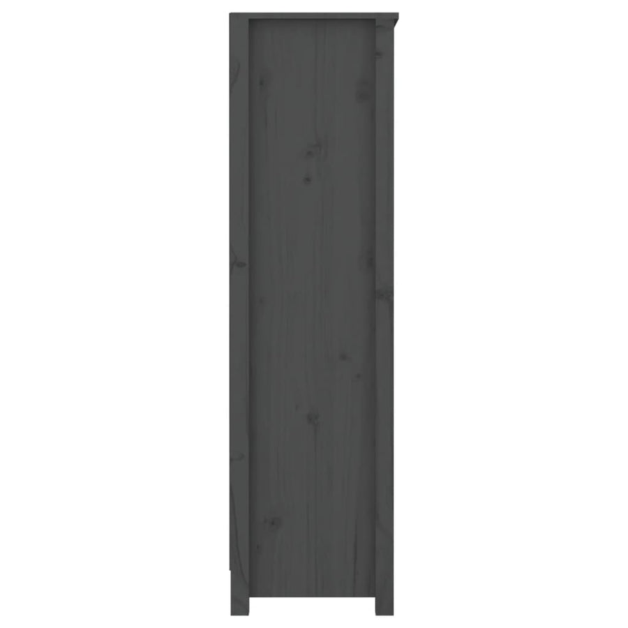 Boekenkast 80X35X126 Cm Massief Grenenhout Grijs