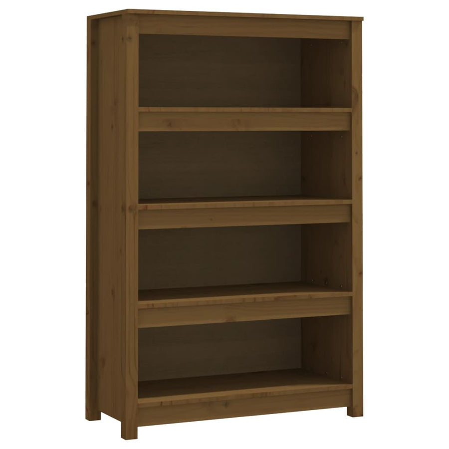 Boekenkast 80X35X126 Cm Massief Grenenhout Honingbruin