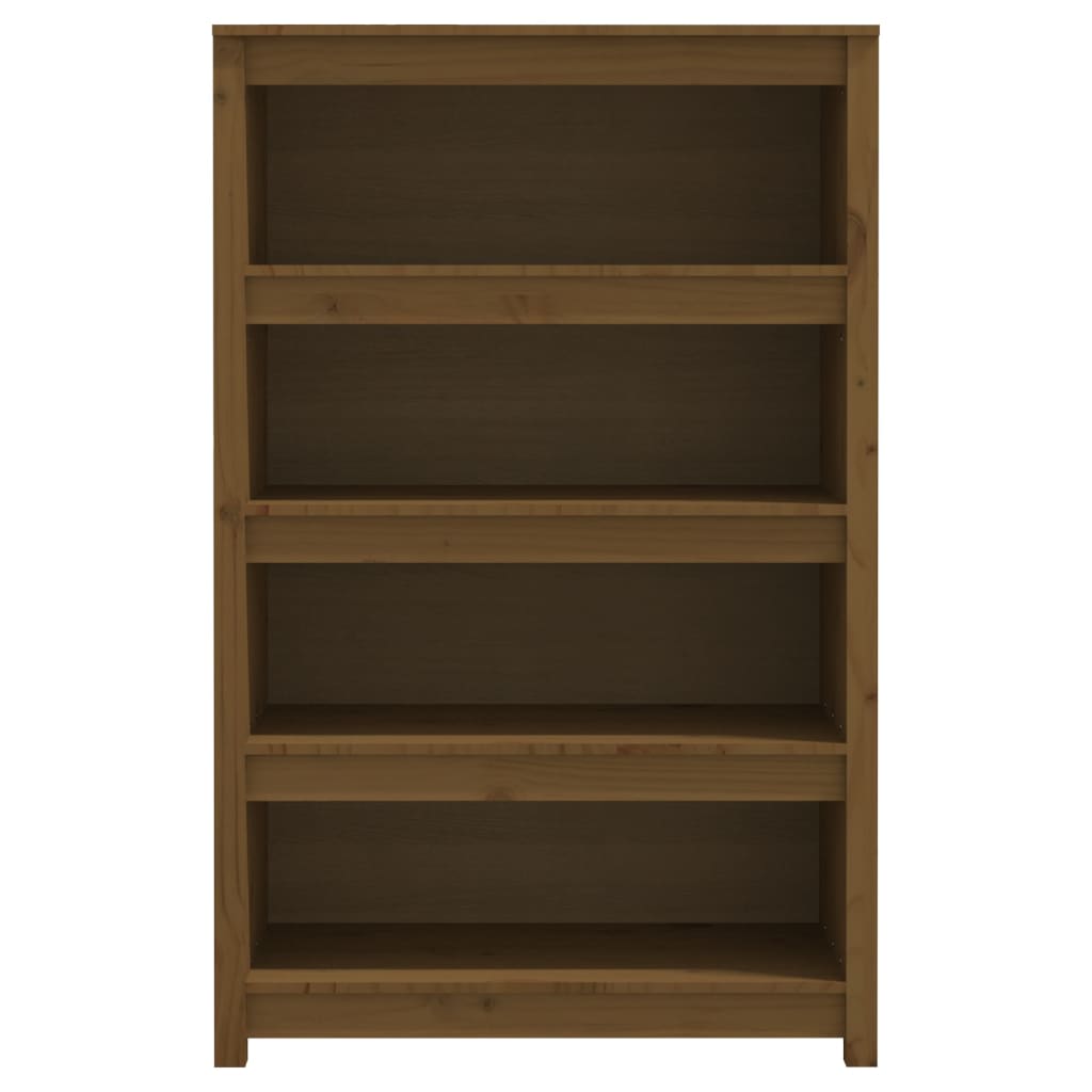 Boekenkast 80X35X126 Cm Massief Grenenhout Honingbruin