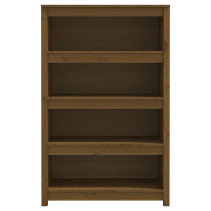 Boekenkast 80X35X126 Cm Massief Grenenhout Honingbruin