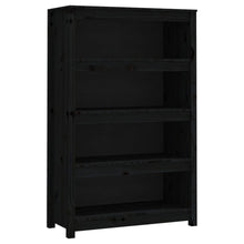 Boekenkast 80X35X126 Cm Massief Grenenhout Zwart