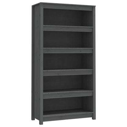 Boekenkast 80X35X154 Cm Massief Grenenhout Grijs