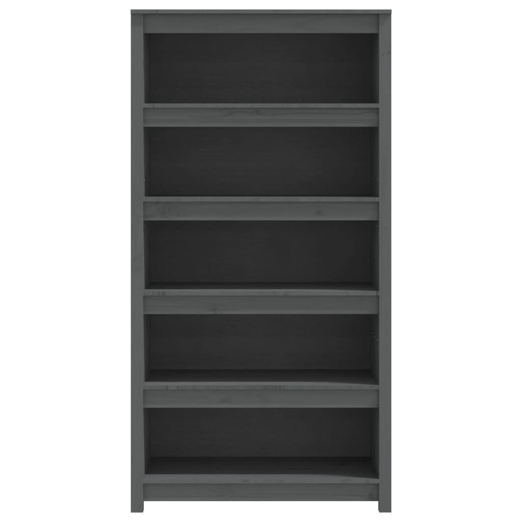 Boekenkast 80X35X154 Cm Massief Grenenhout Grijs