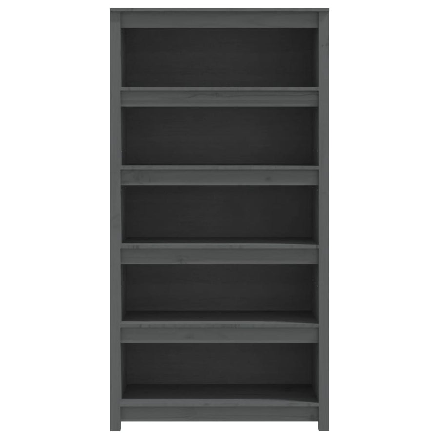 Boekenkast 80X35X154 Cm Massief Grenenhout Grijs