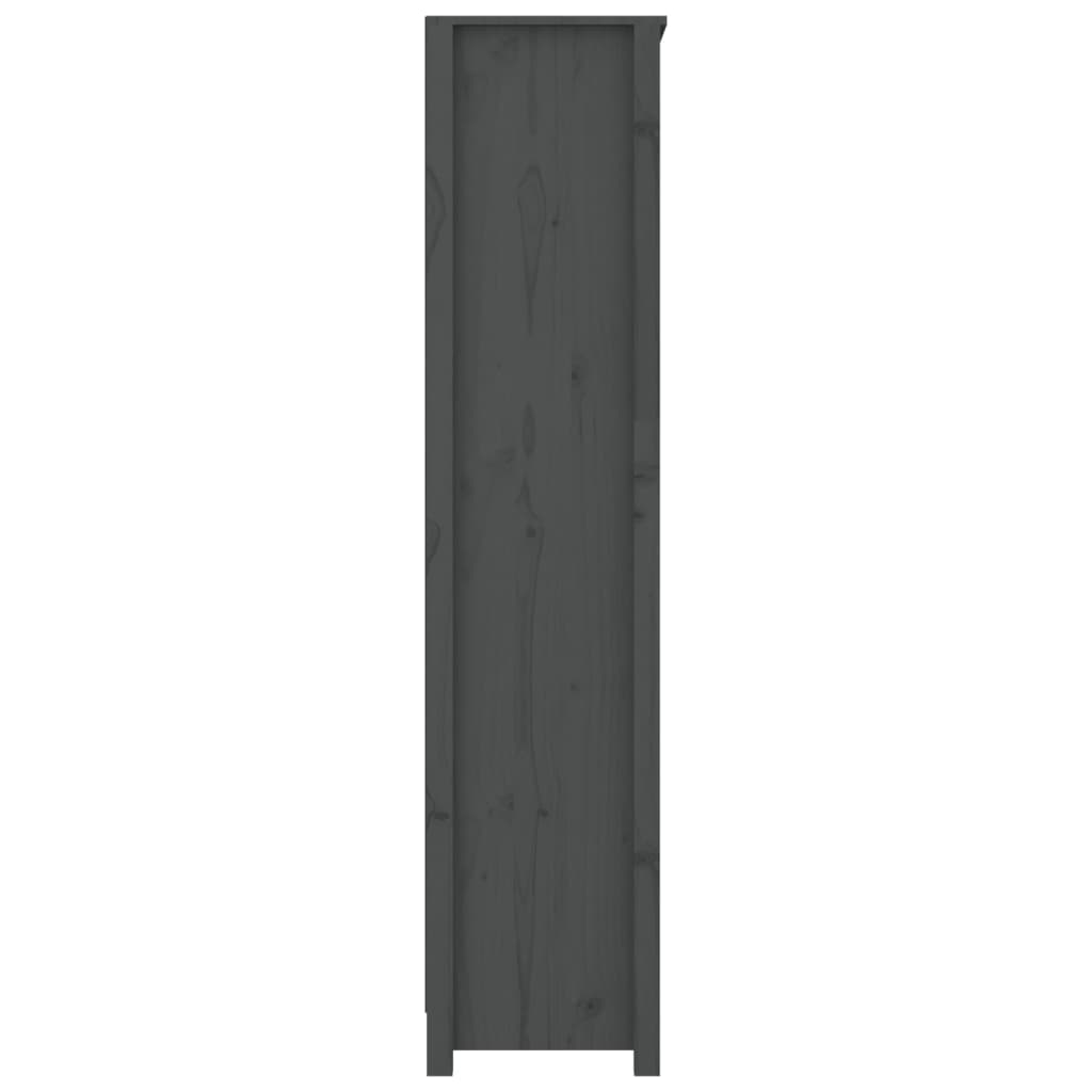 Boekenkast 80X35X154 Cm Massief Grenenhout Grijs