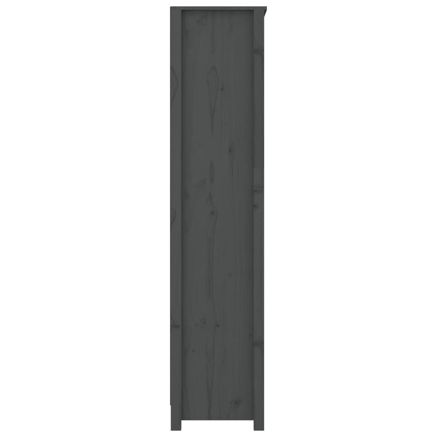 Boekenkast 80X35X154 Cm Massief Grenenhout Grijs