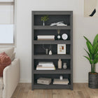 Bookcase 80x35x154 cm solid pine grey