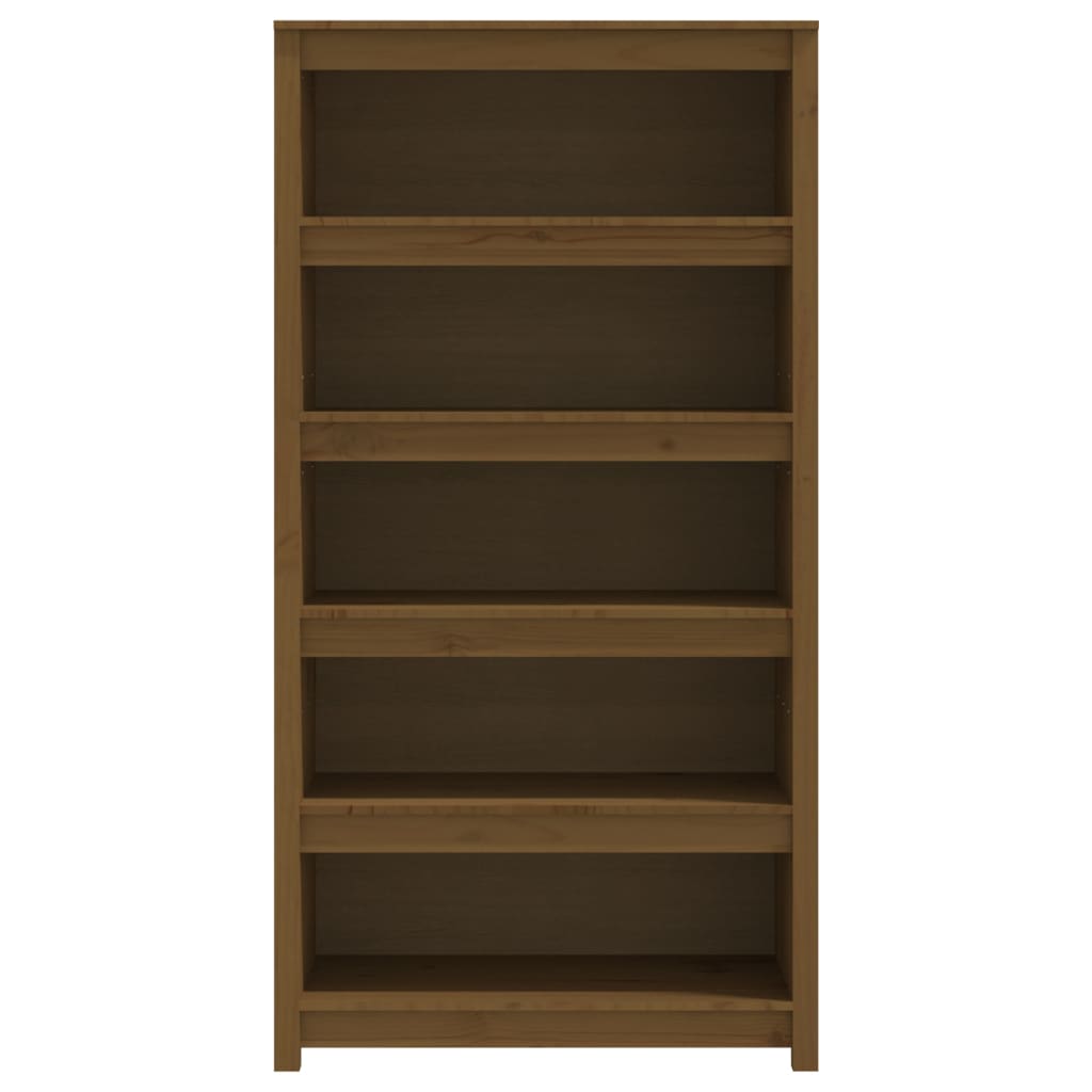 Boekenkast 80X35X154 Cm Massief Grenenhout Honingbruin