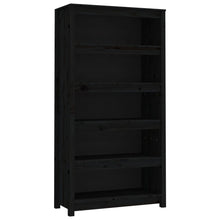 Boekenkast 80X35X154 Cm Massief Grenenhout Zwart