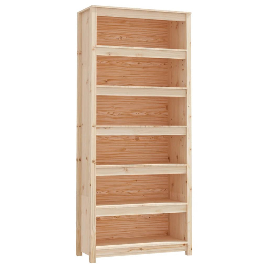 Boekenkast 80X35X183 Cm Massief Grenenhout 80 x 35 x 183 cm Naturel