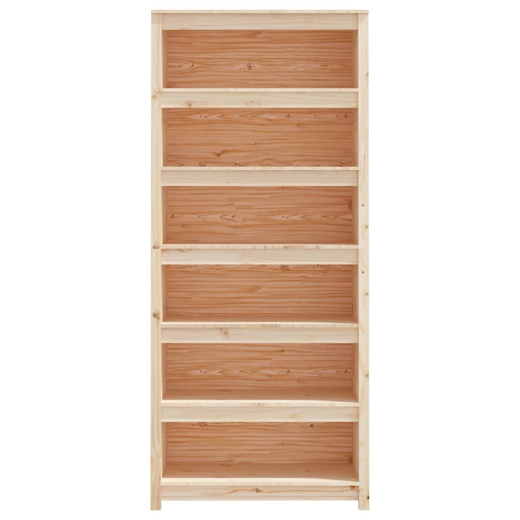 Boekenkast 80X35X183 Cm Massief Grenenhout 80 x 35 x 183 cm Naturel