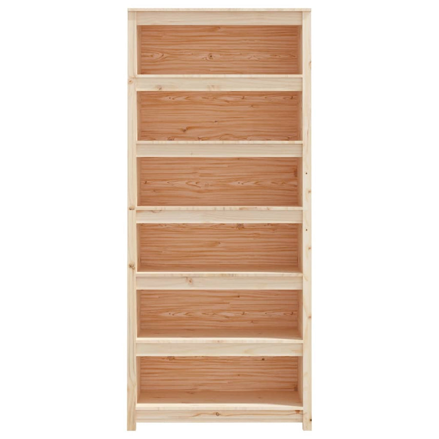 Boekenkast 80X35X183 Cm Massief Grenenhout 80 x 35 x 183 cm Naturel
