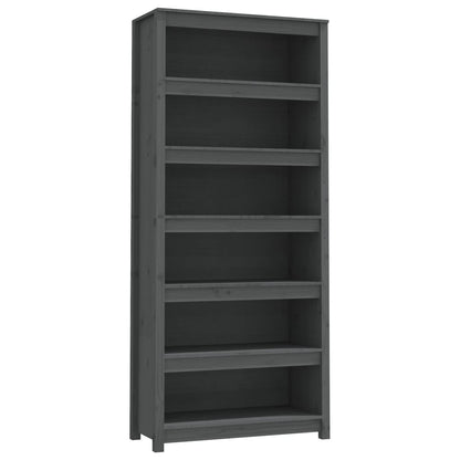 Boekenkast 80X35X183 Cm Massief Grenenhout Grijs