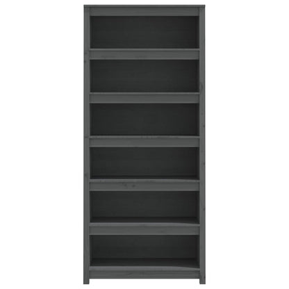 Boekenkast 80X35X183 Cm Massief Grenenhout Grijs