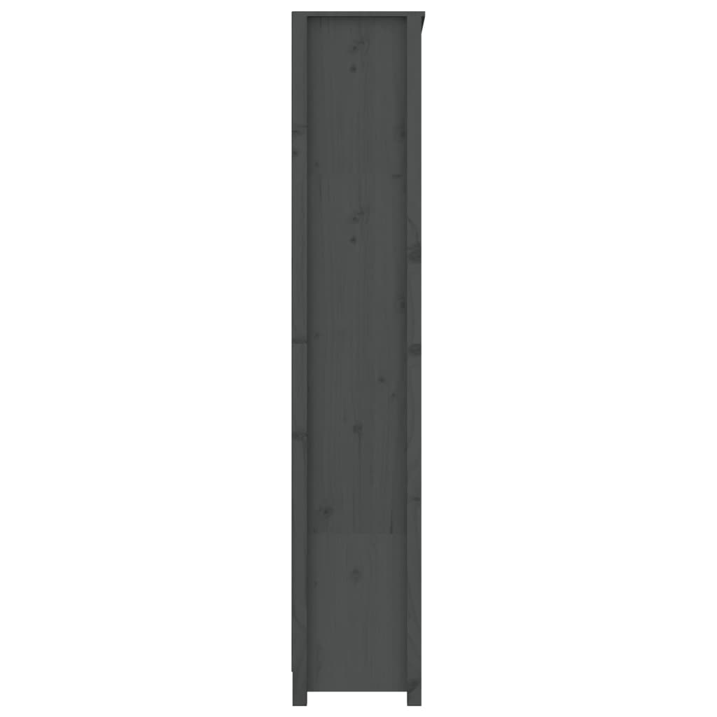 Boekenkast 80X35X183 Cm Massief Grenenhout Grijs