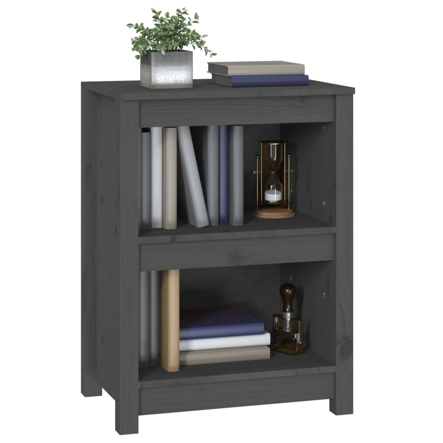 Boekenkast 50X35X68 Cm Massief Grenenhout Grijs